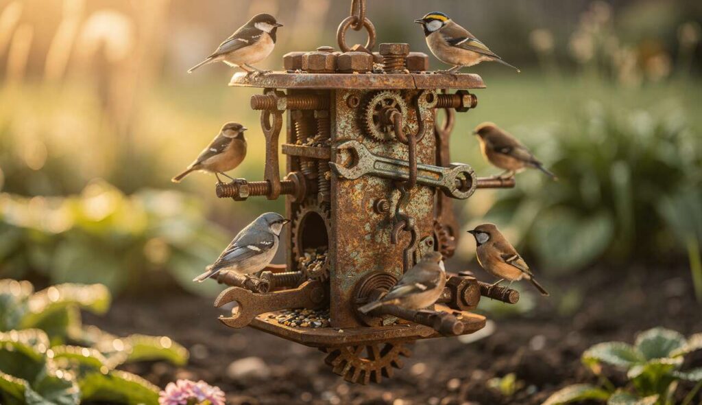 Altes Metall nicht wegwerfen: So wird es zur perfekten DIY-Vogelfutterstation