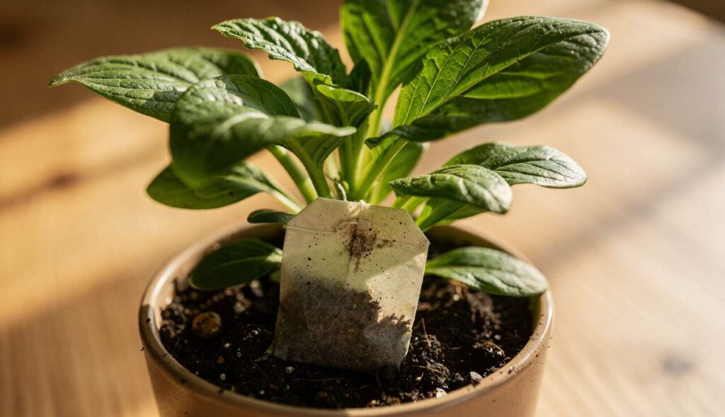 Teebeutel im Blumentopf: Wann dieses Hausmittel hilft – und wann es der Erde schadet