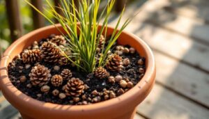 Tannenzapfen im Blumentopf: Was der Mulch-Trick wirklich bringt – und was nicht